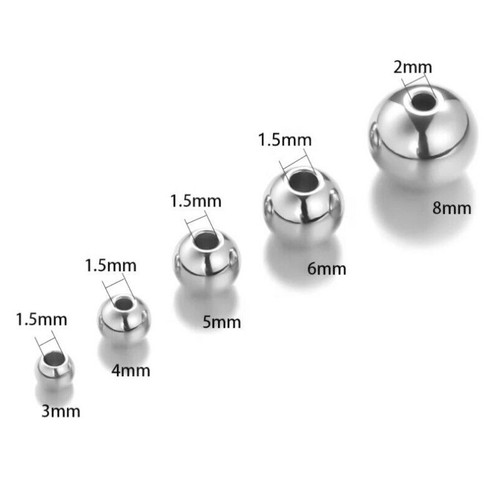 3mm 8mm edelstahl perlen charm - 3mm-8mm,