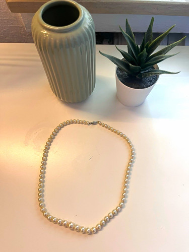Perlenkette halskette silber - perlenkette,