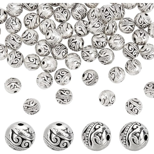 Perlen spacers 8mm silber - perlen,