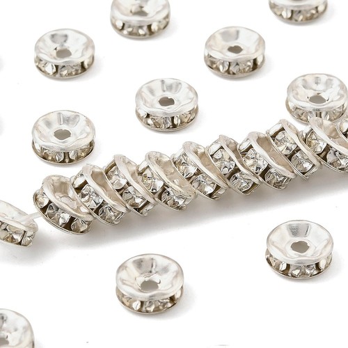 Strassrondelle 8mm silber - 20,