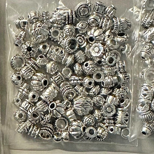 Metallperlen antik silber - , mix